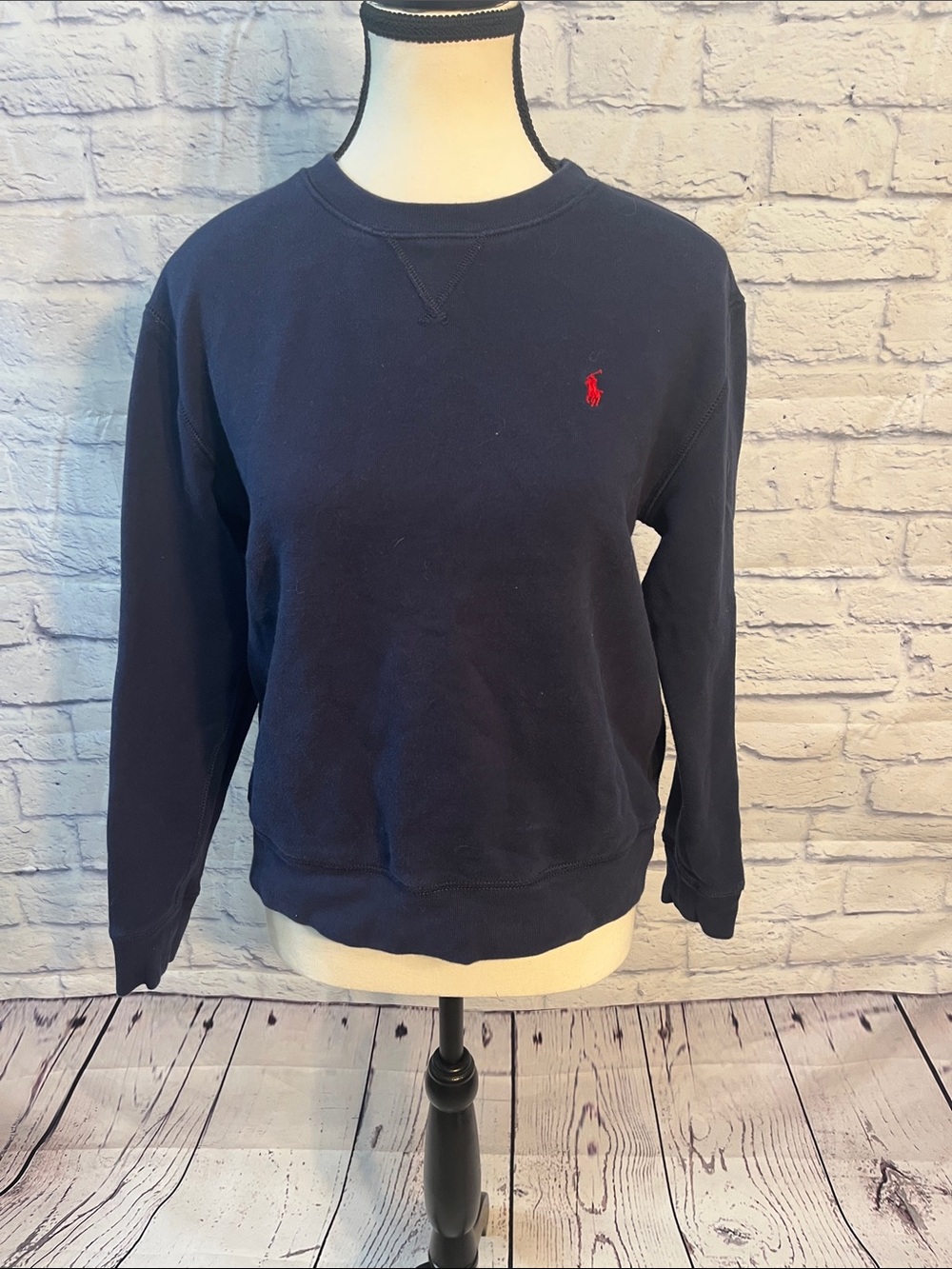 Polo Ralph Lauren Kids Classic Fleece Crewneck Sweatshirt Navy Blue Youth Large